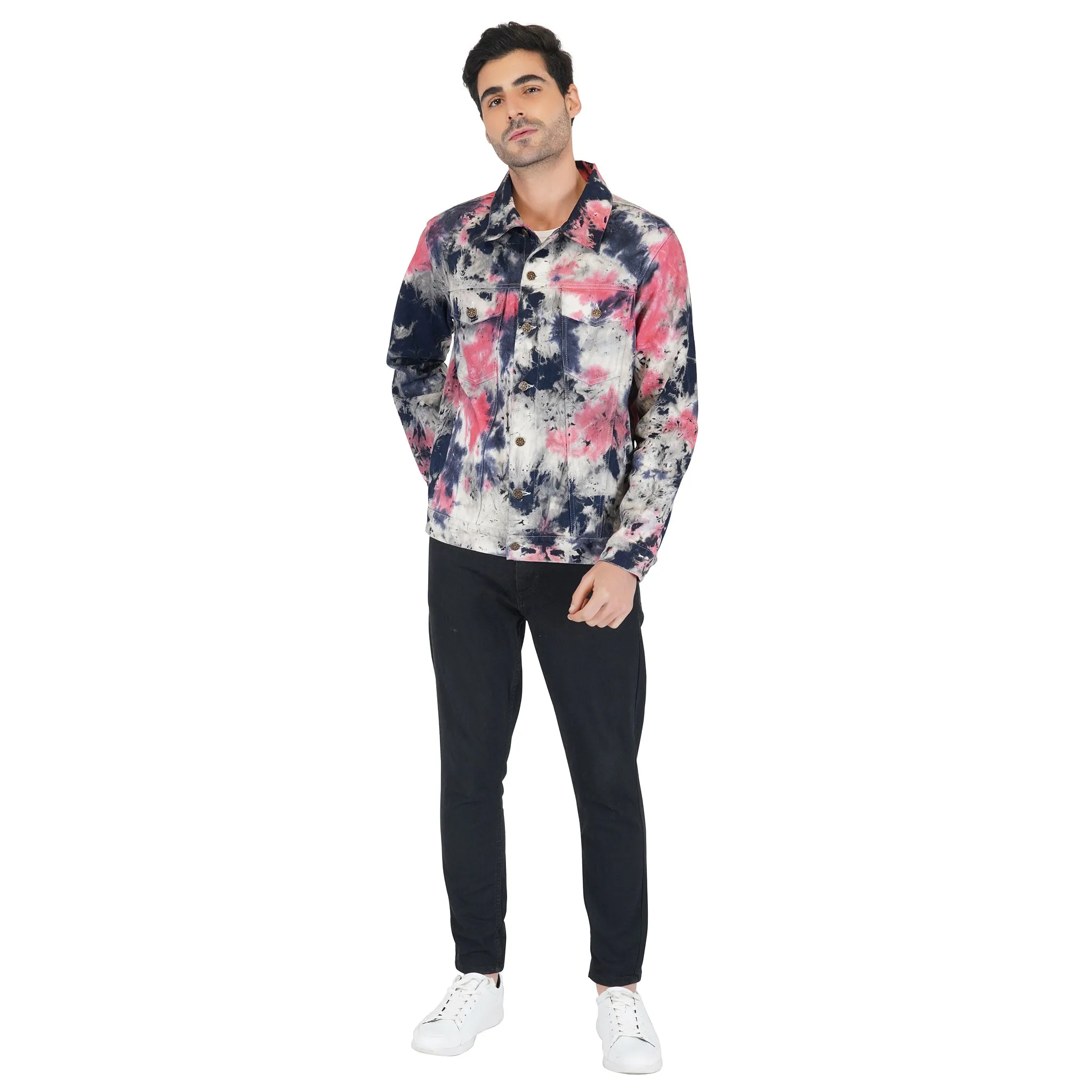 SLAY. Men's Tie Dye Denim Jacket