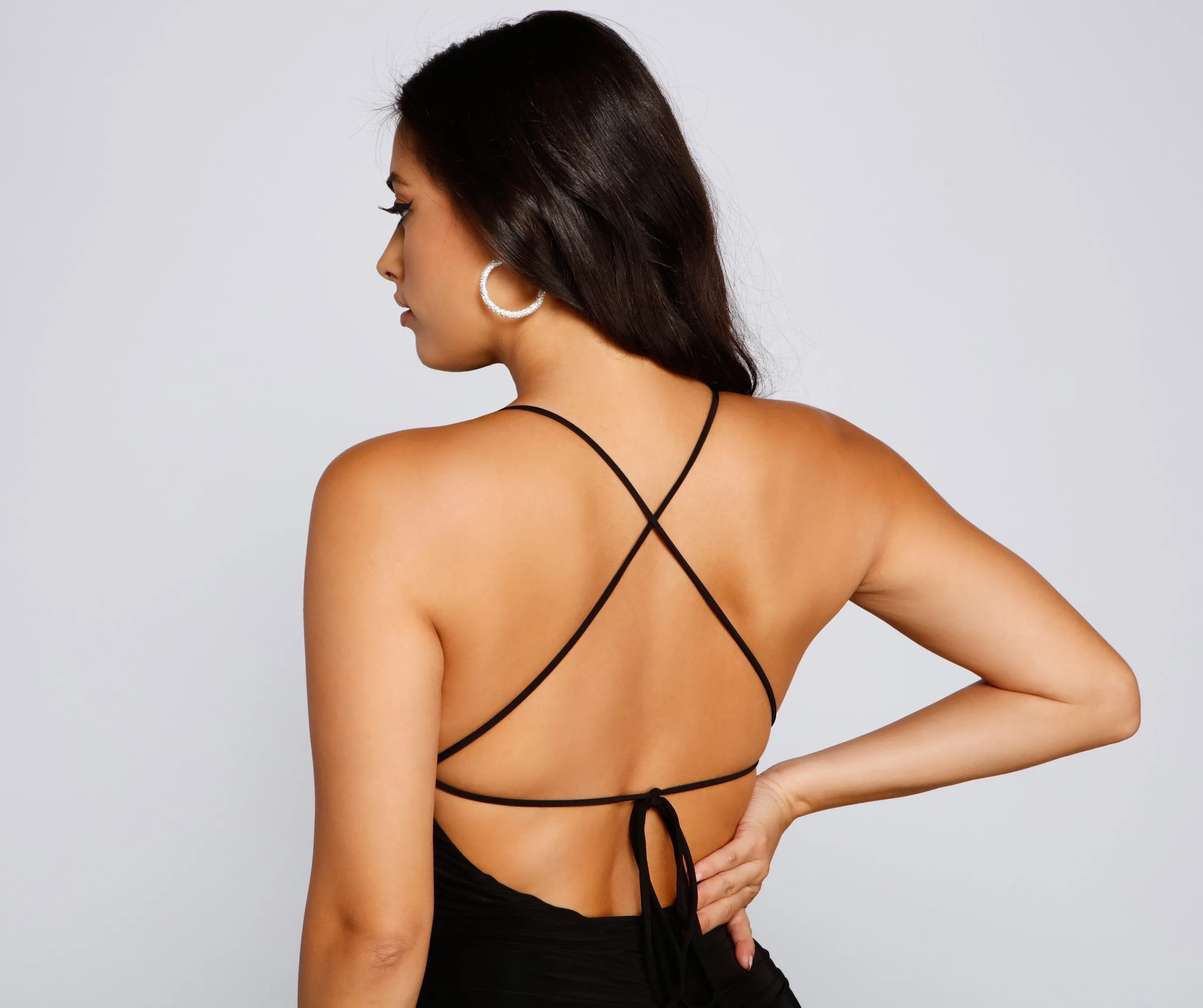 Sleek And Sultry X-Back Mini Dress