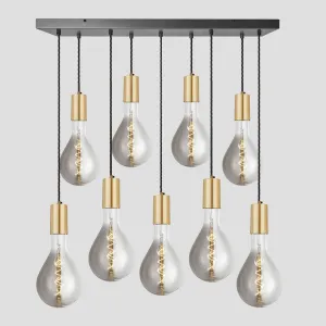 Sleek Large Edison Cluster Lights - 9 Wire – Brass