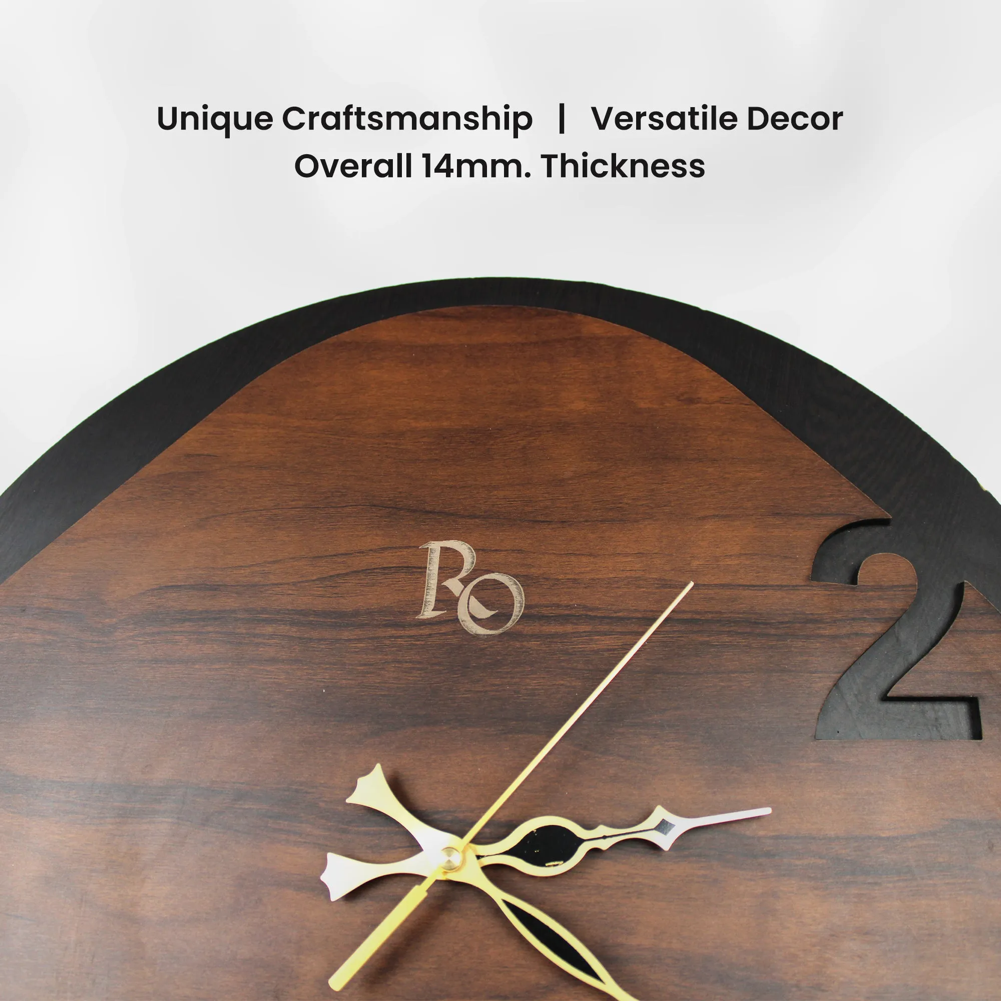 Sleek Modern Clock with Oversized Numerals on a Wooden Disk