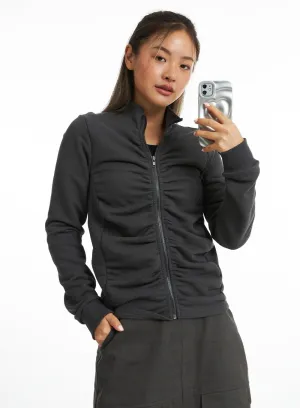 Sleek Ruched Zip-Up CO318