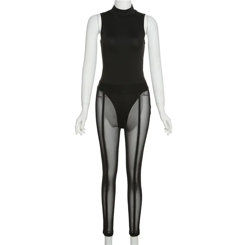 Sleeveless Elegant Black Bodysuit