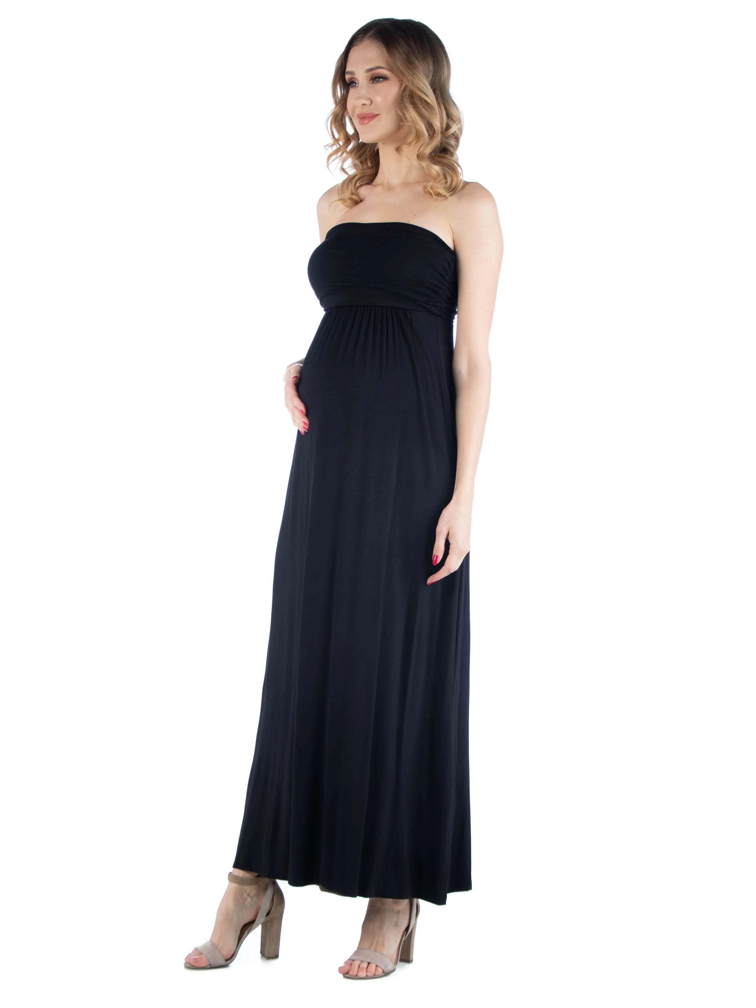 Sleeveless Empire Waist Maternity Maxi Dress