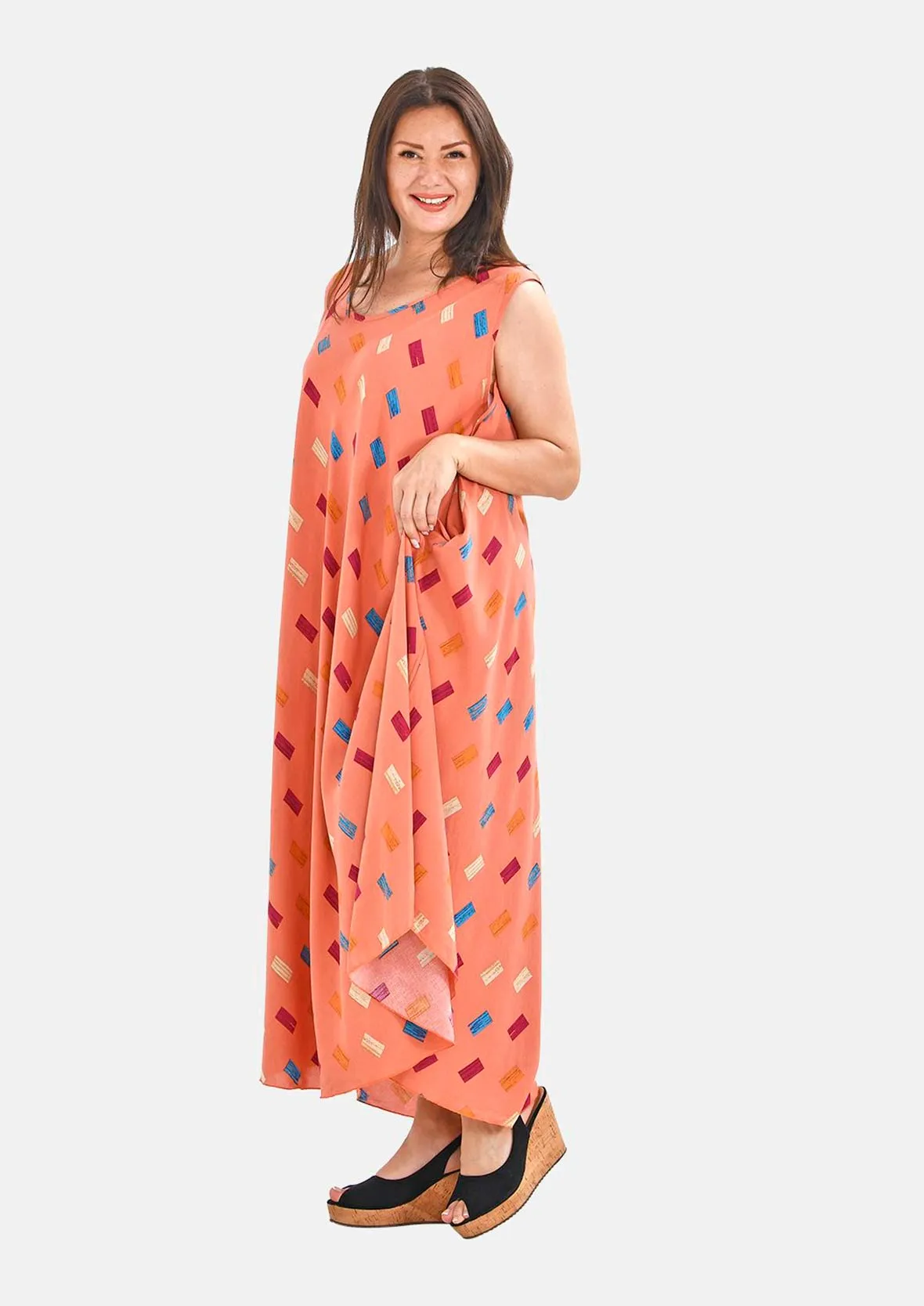 Sleeveless Maxi Umbrella Dress