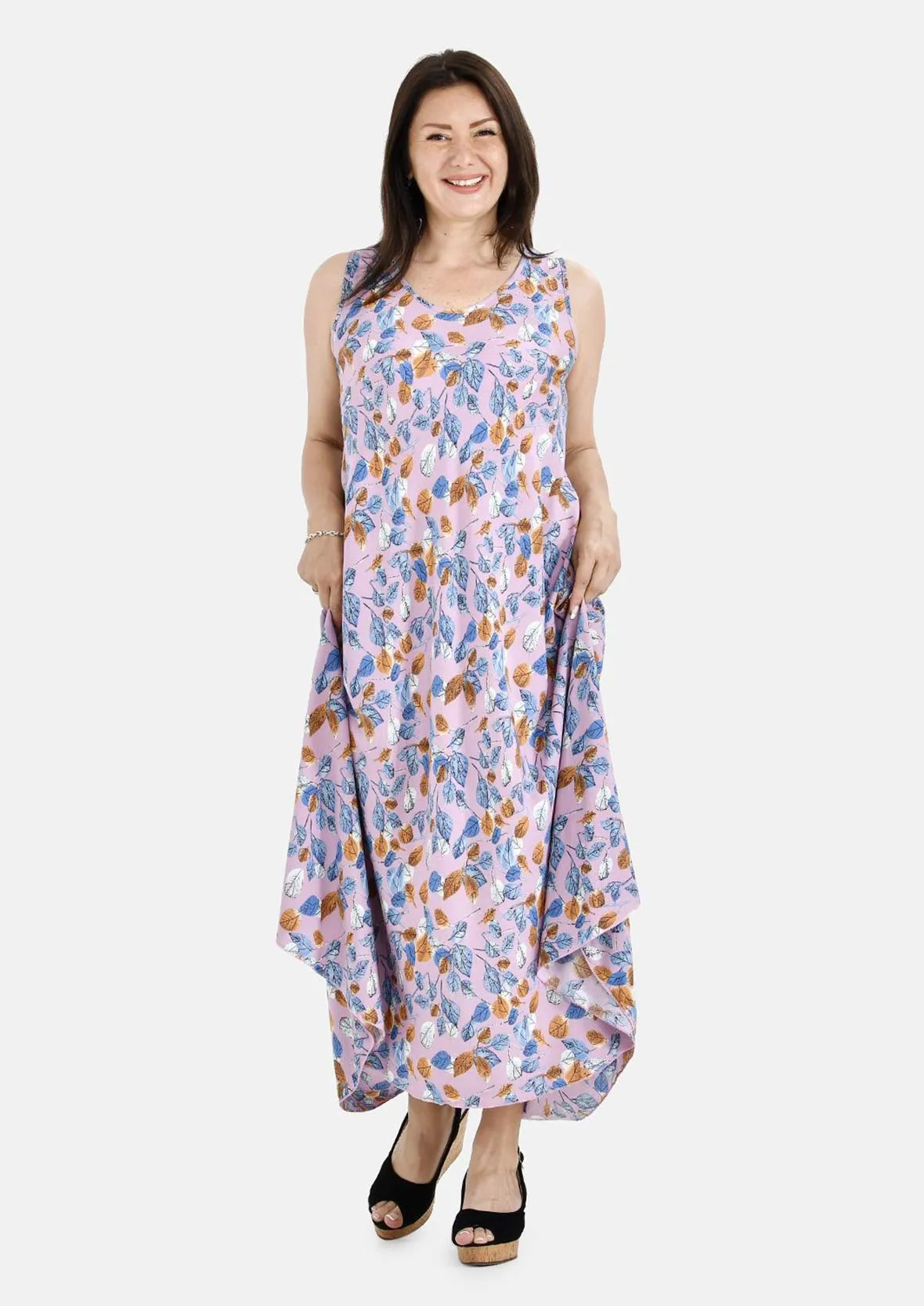 Sleeveless Maxi Umbrella Dress