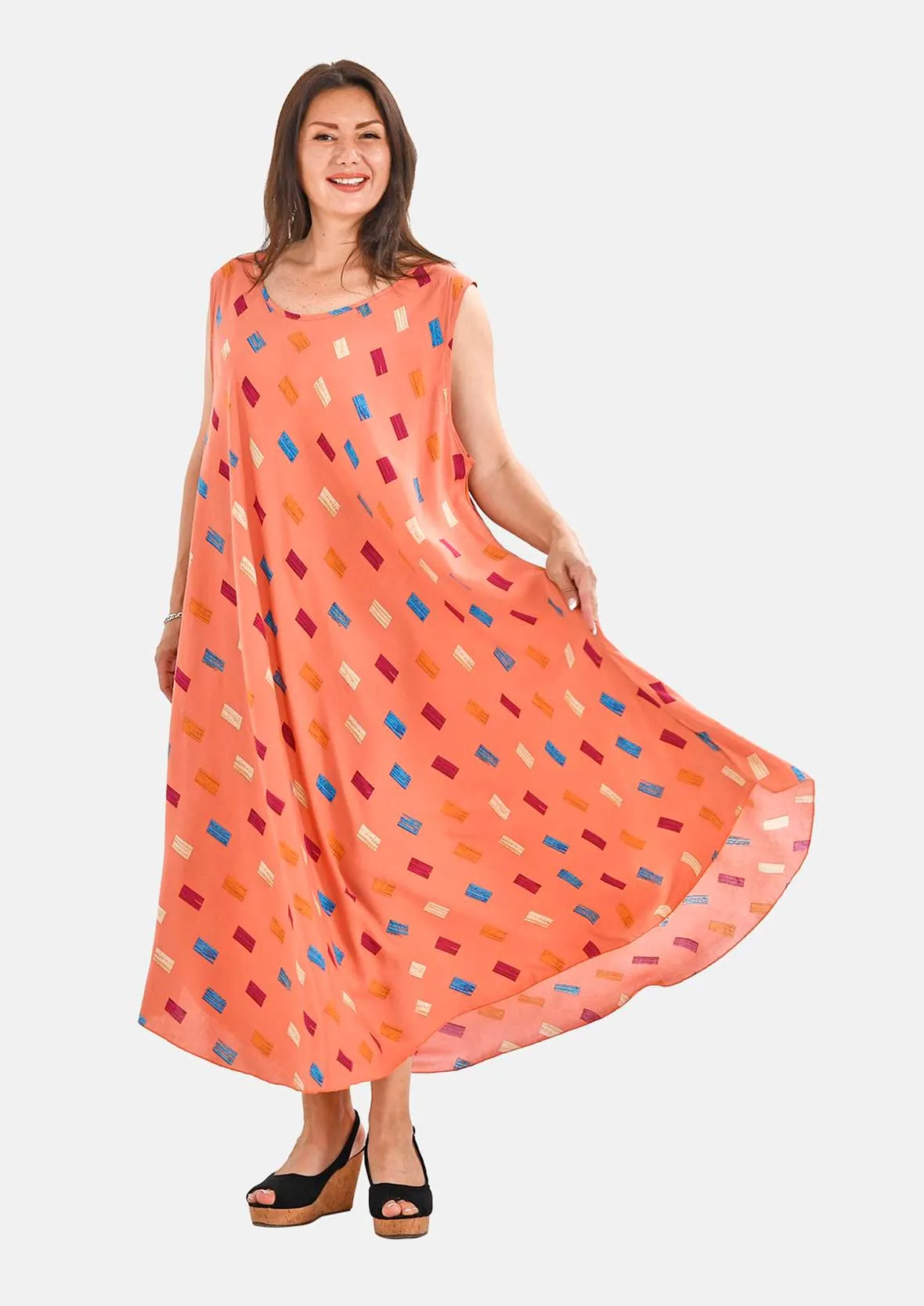 Sleeveless Maxi Umbrella Dress