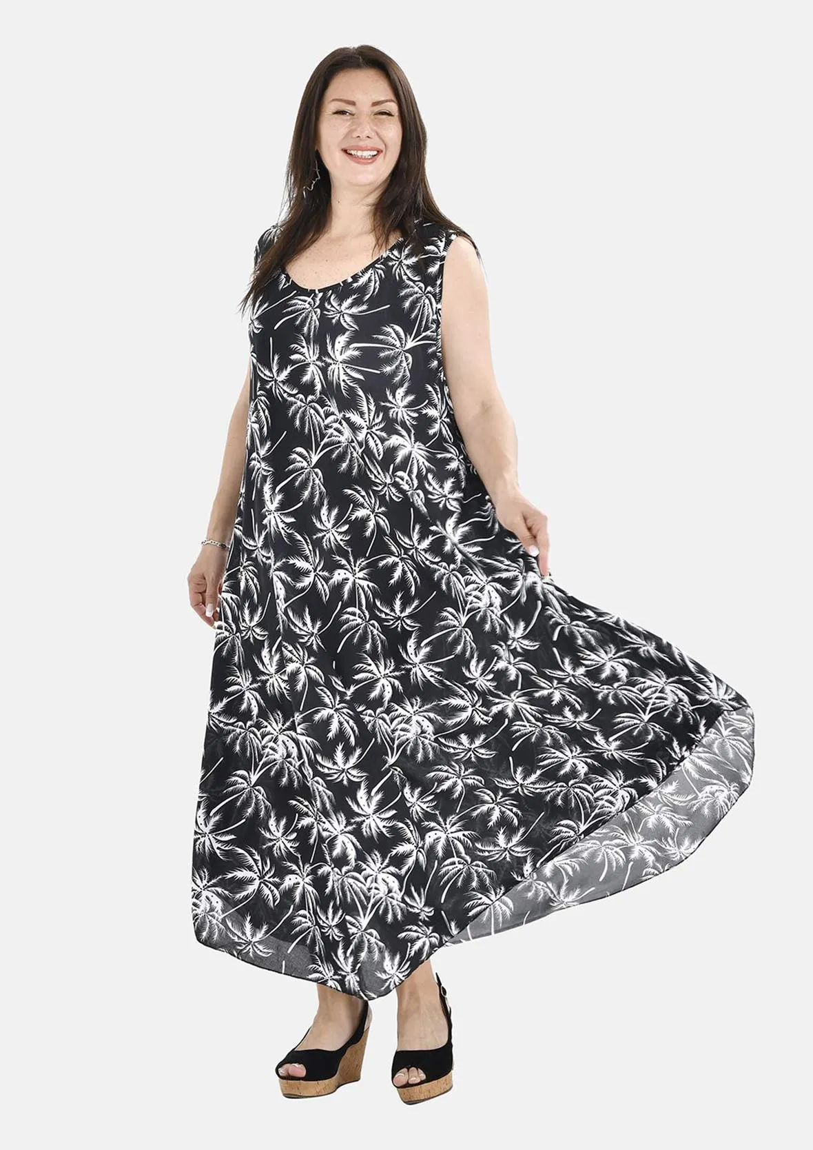 Sleeveless Maxi Umbrella Dress