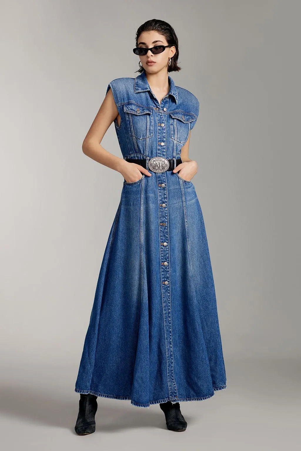 Sleeveless Tencel Denim Dress