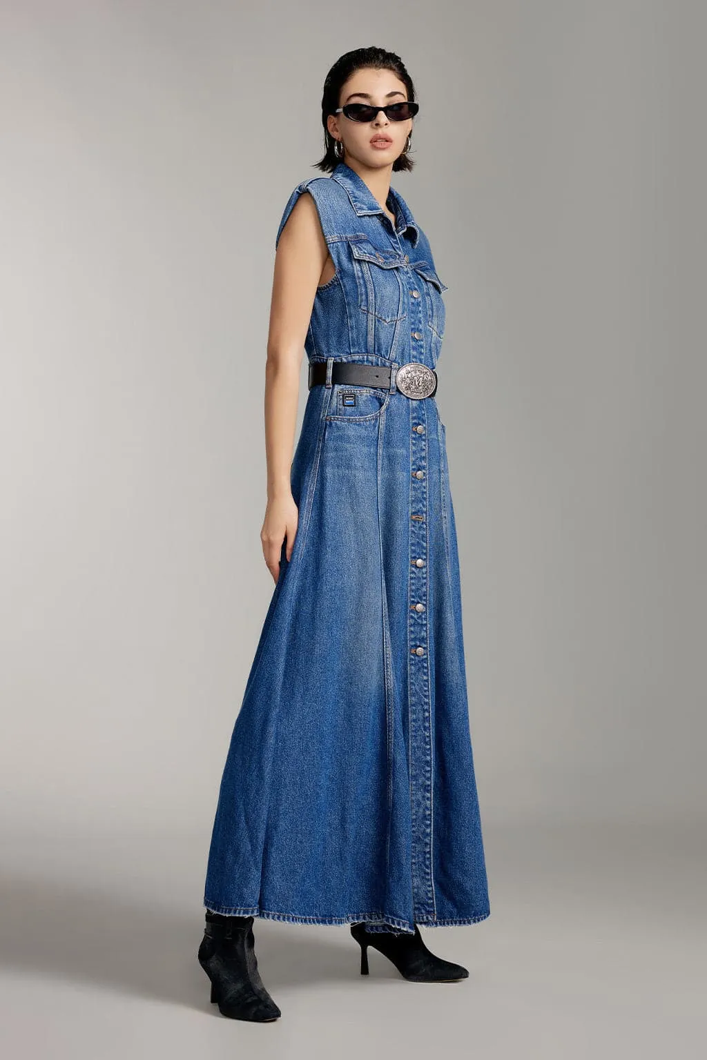 Sleeveless Tencel Denim Dress