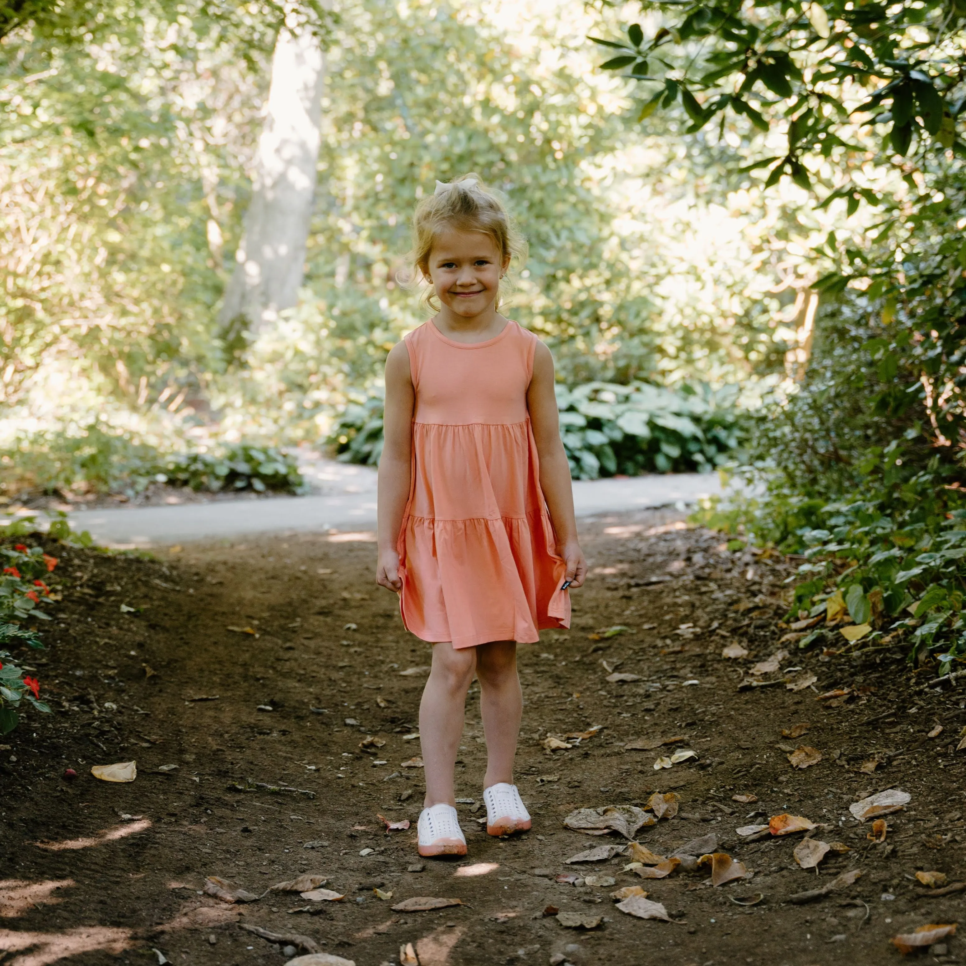 Sleeveless Tiered Dress - Coral