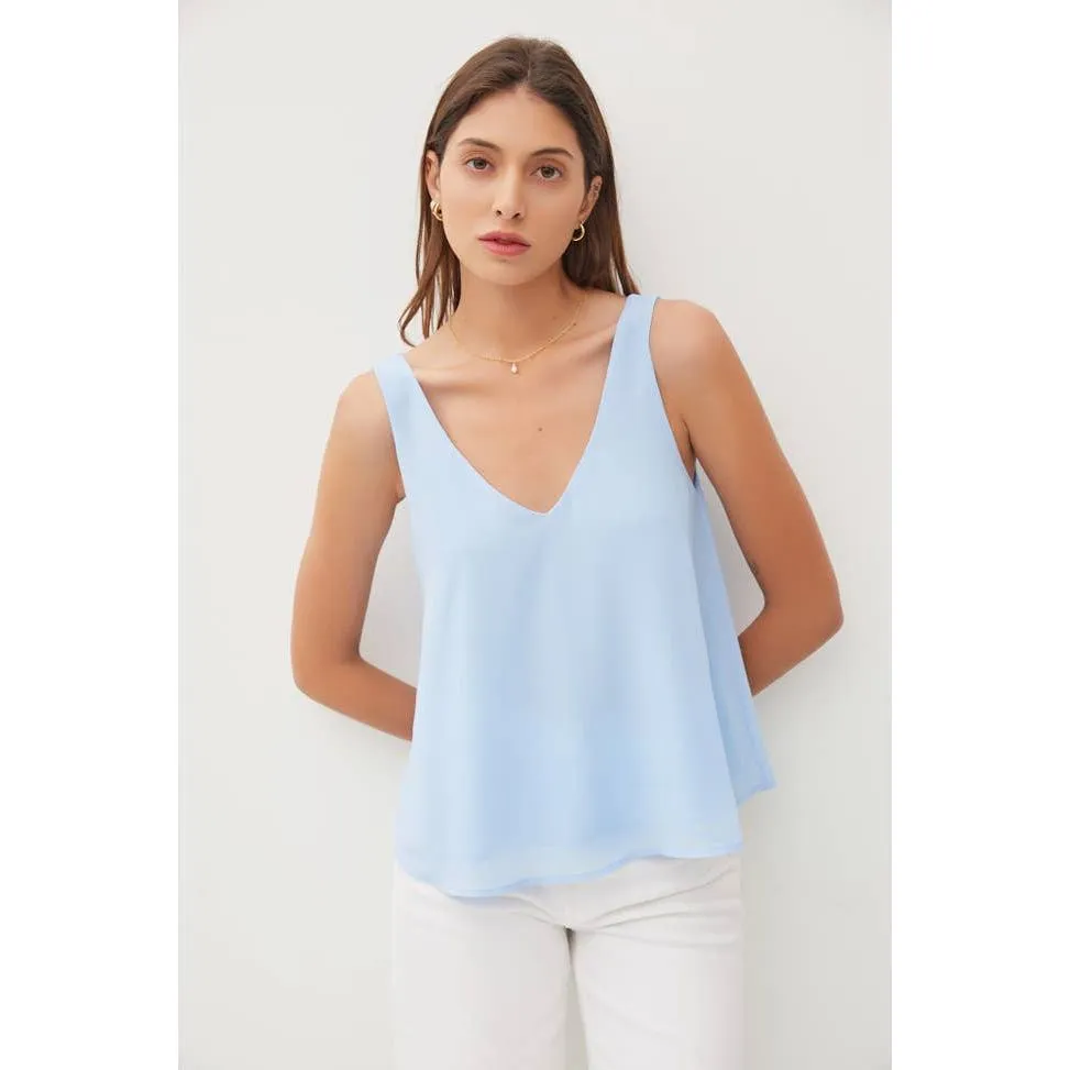 Sleeveless V-Neck Solid Top