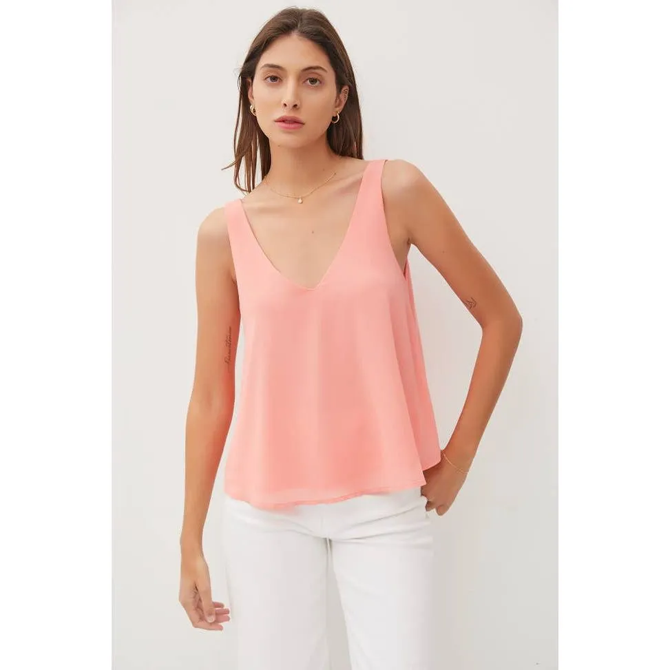 Sleeveless V-Neck Solid Top