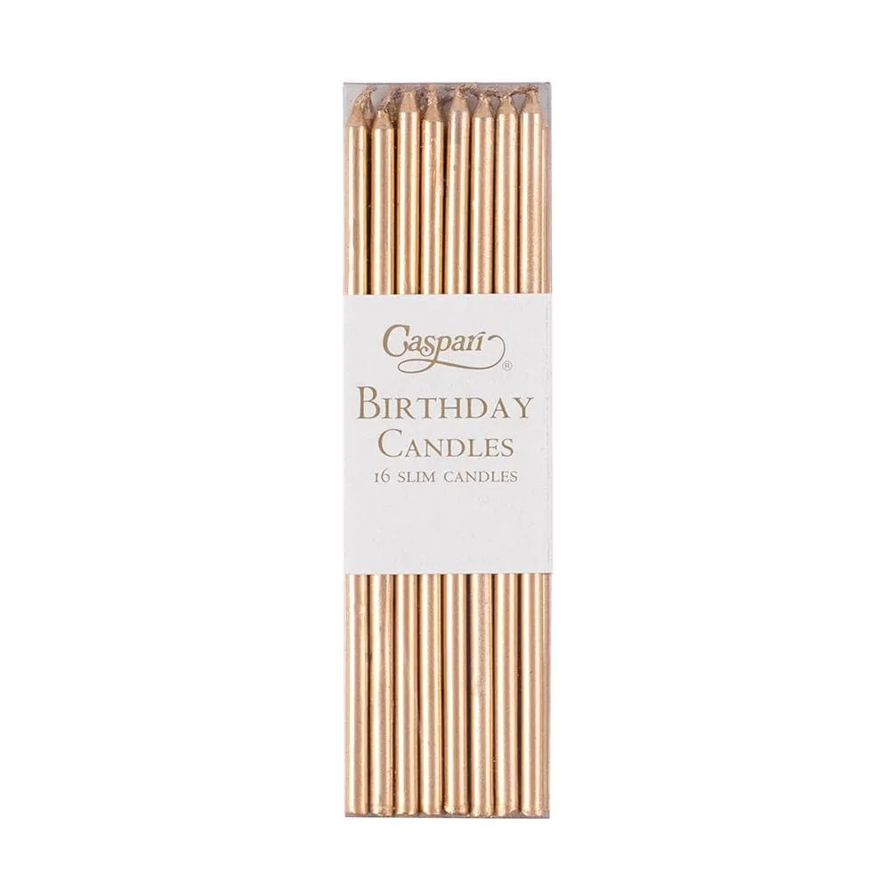 Slim Birthday Candles - Gold