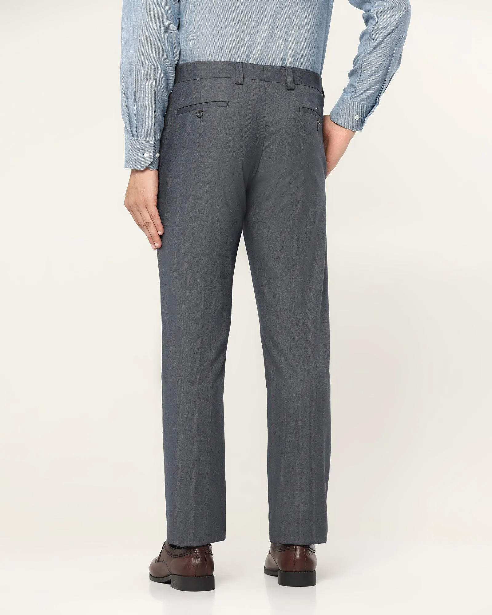 Slim Comfort B-95 Formal Charcoal Check Trouser - Cans