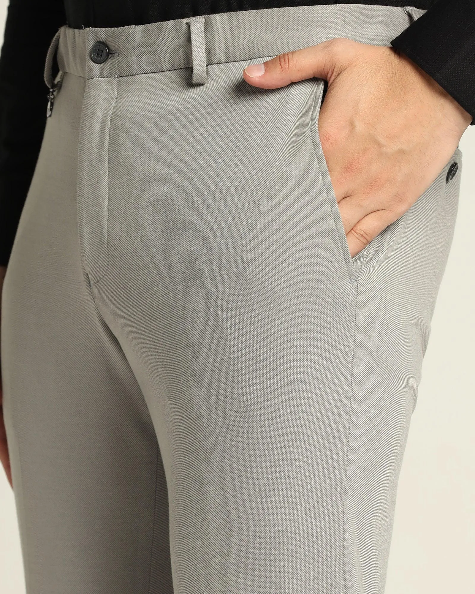 Slim Comfort B-95 Formal Grey Textured Trouser - Easter