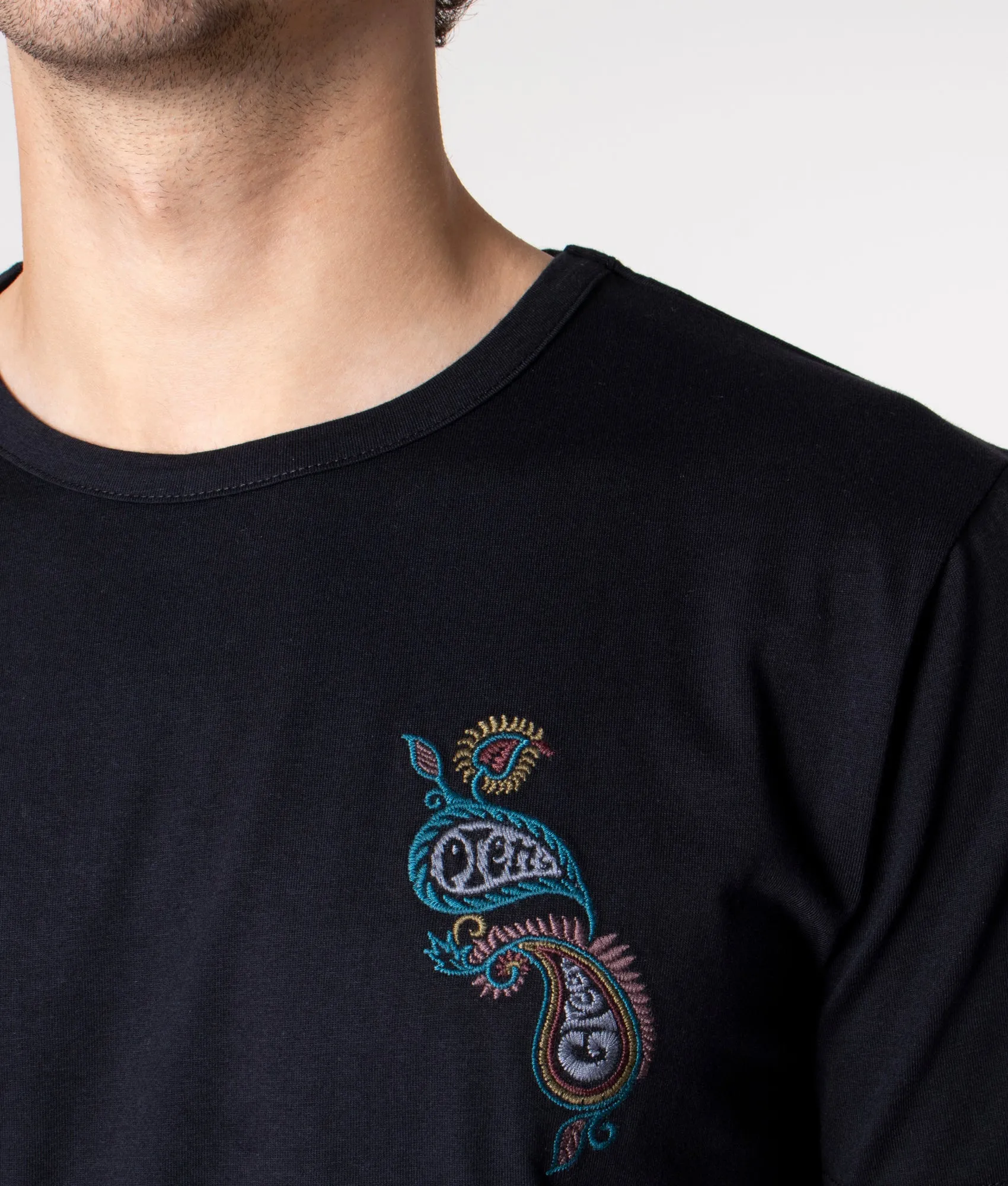 Slim Fit Alloway Paisley Embriodered T-Shirt