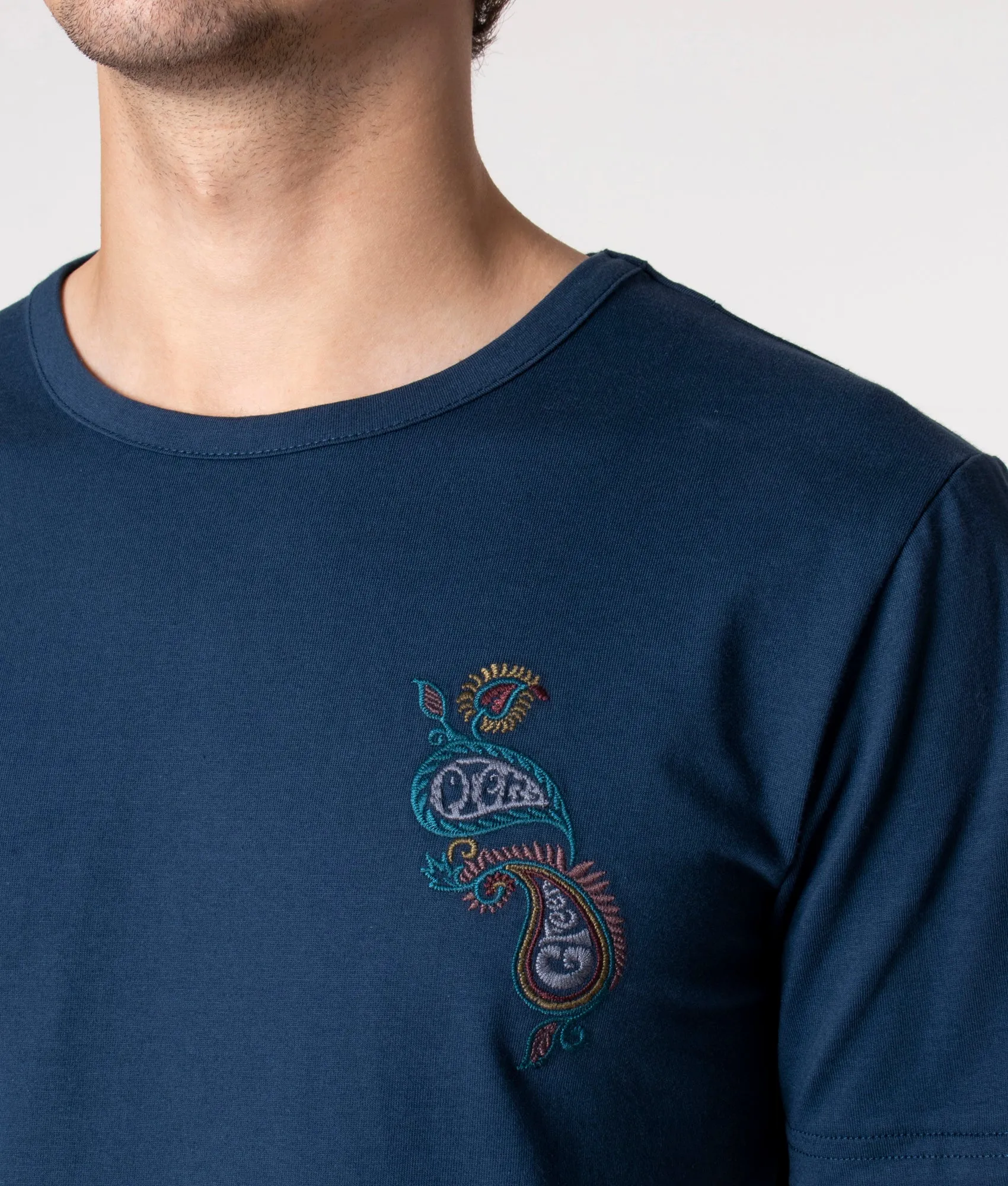 Slim Fit Alloway Paisley Embroidered T-Shirt