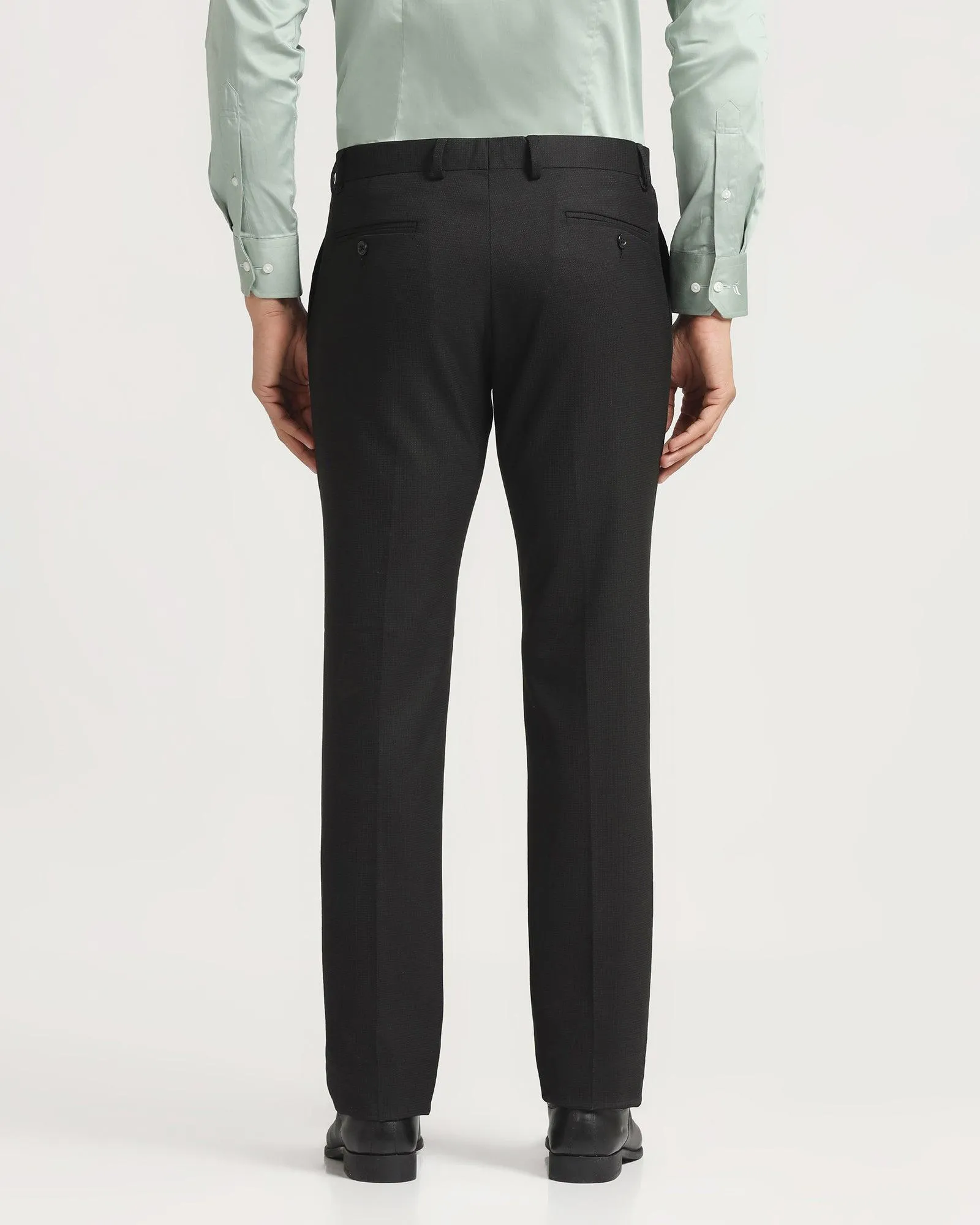 Slim Fit B-91 Formal Black Textured Trouser - Punto