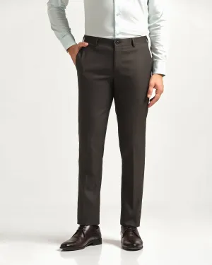 Slim fit B-91 Formal Black Textured Trouser - Tag