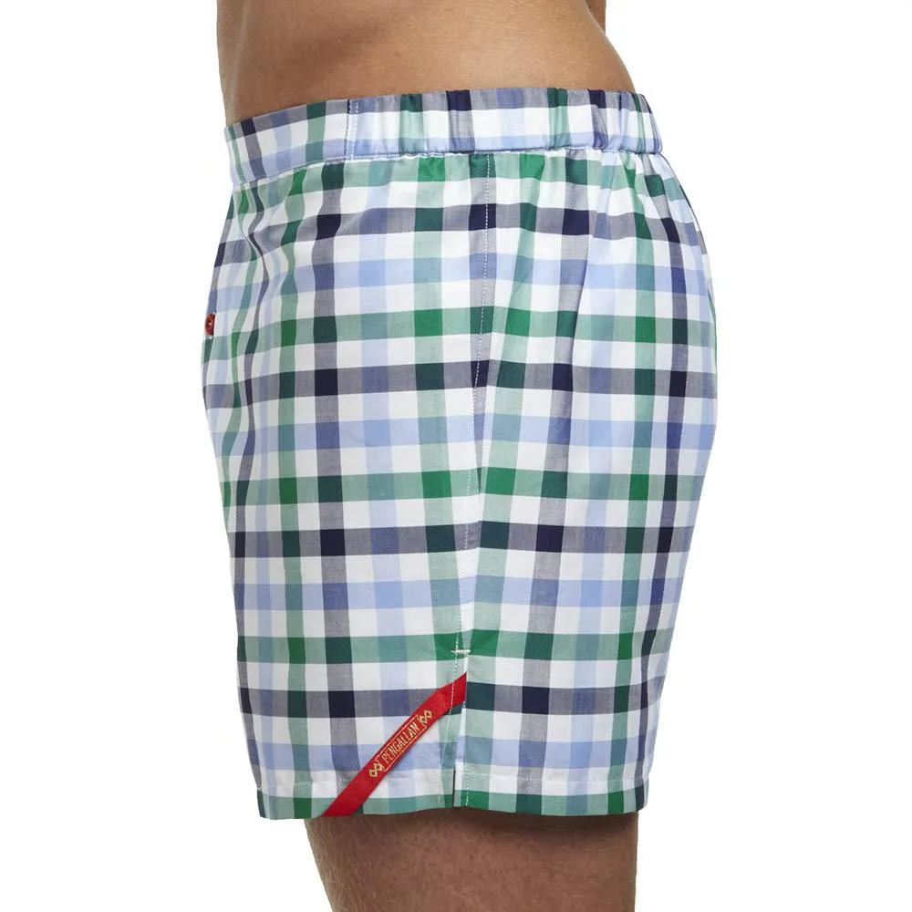 Slim-Fit Boxers Green/Blue Check