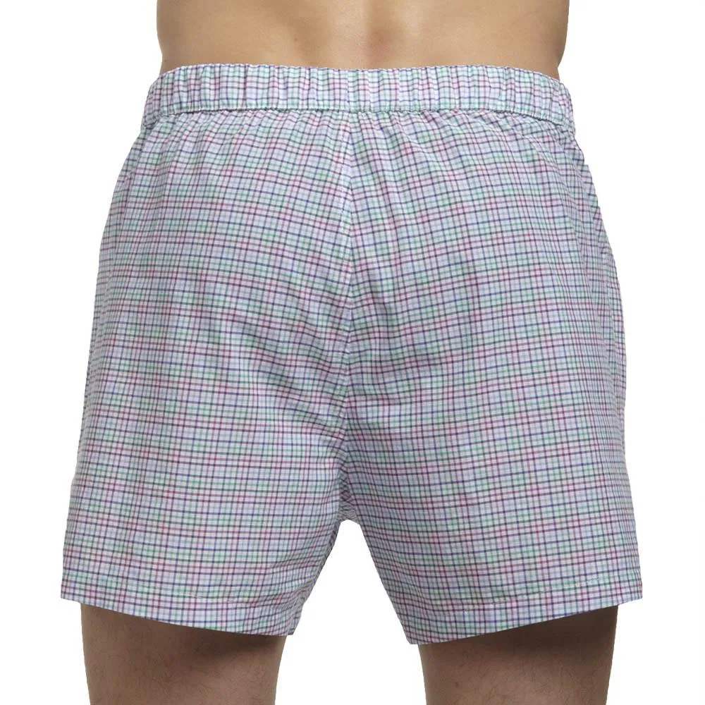 Slim-Fit Boxers Purple/Green Tattersall