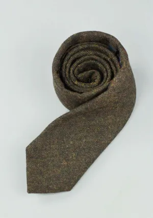 Slim Fit Brown Tweed Neck Tie