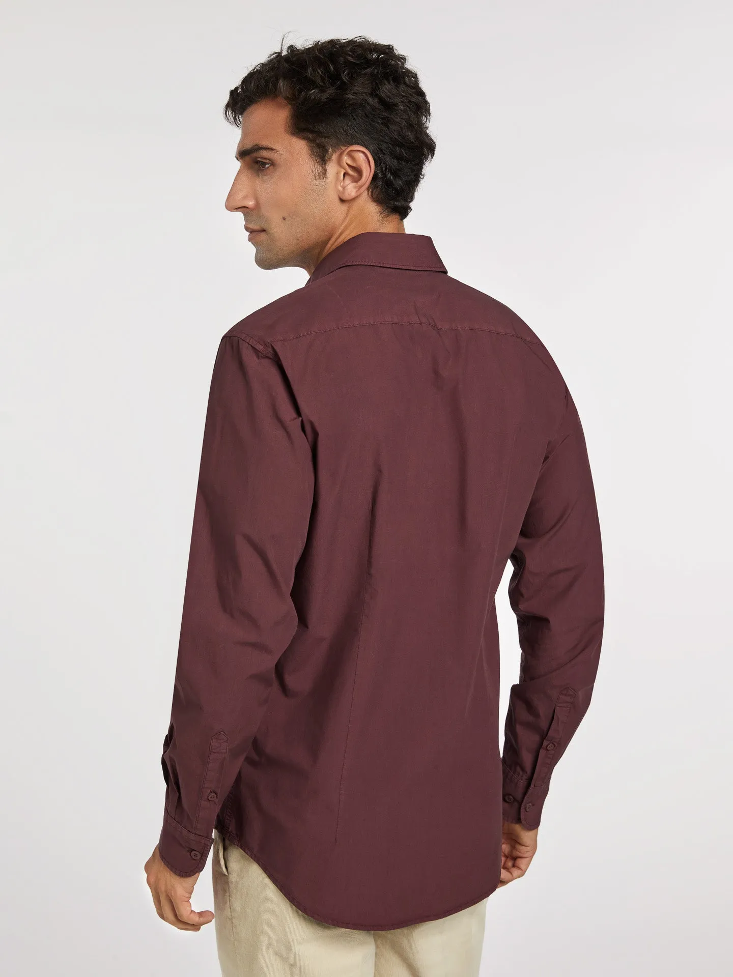 Slim fit comfort poplin garment dye shirt