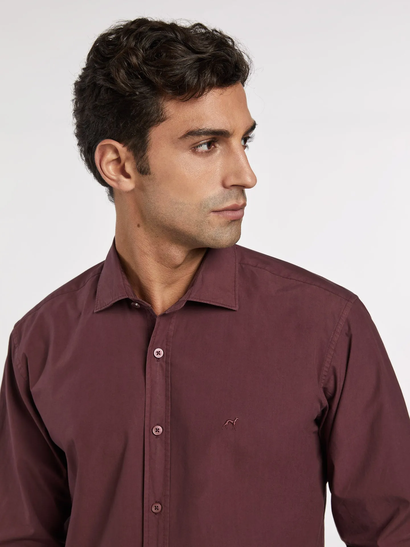 Slim fit comfort poplin garment dye shirt