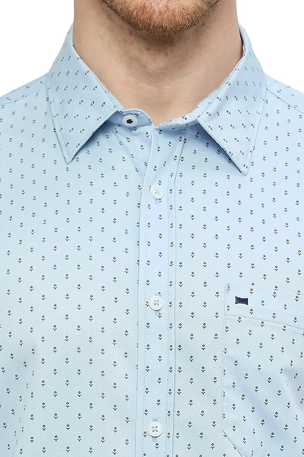 Slim Fit Cotton Polyester Cavalry Printed Shirt