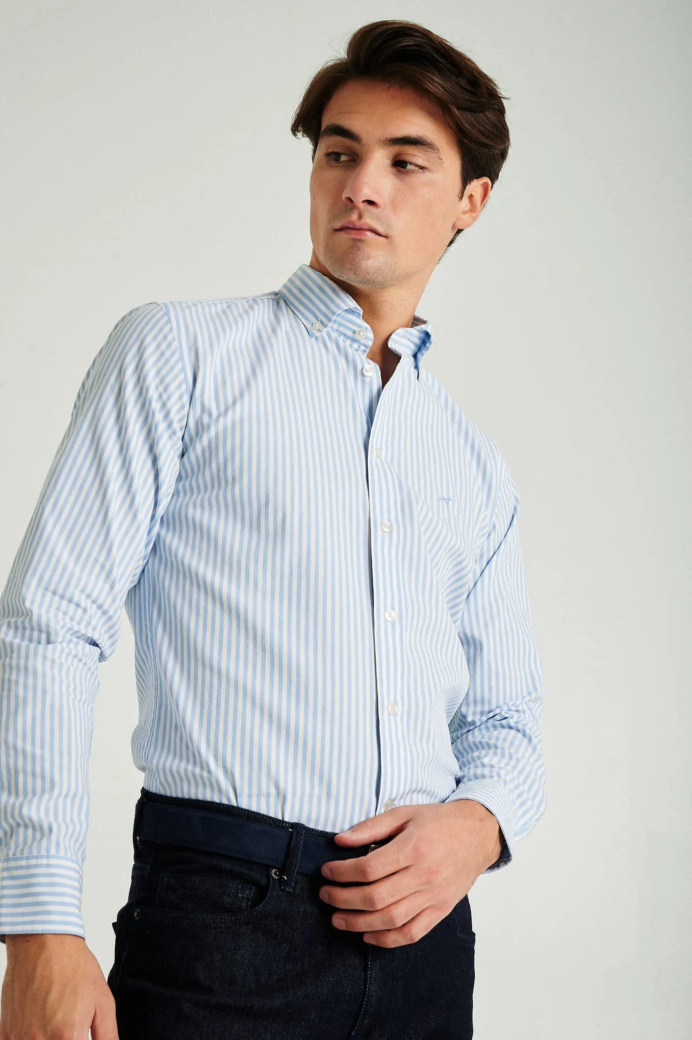 Slim fit double luxury cotton sport shirt