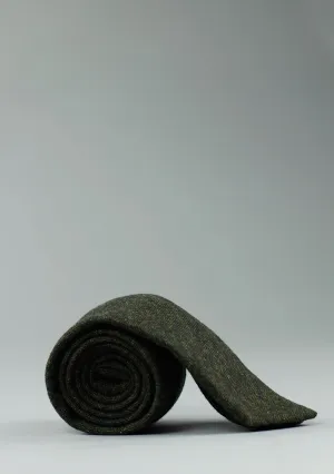 Slim Fit Green Tweed Neck Tie