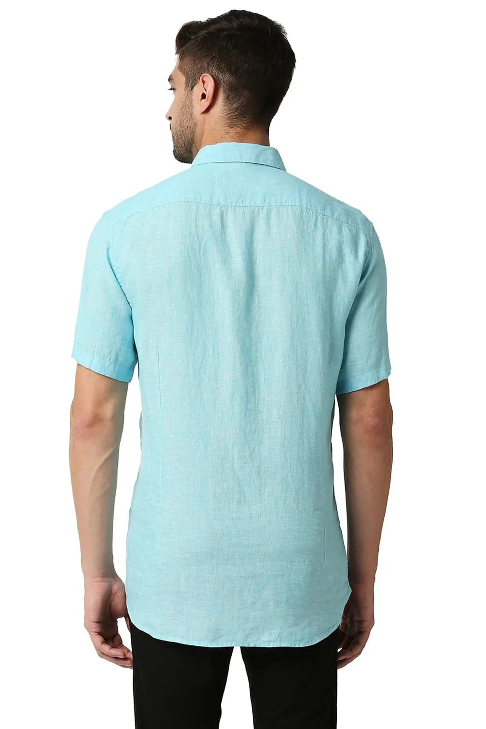 Slim Fit Linen Halfsleeves Shirt