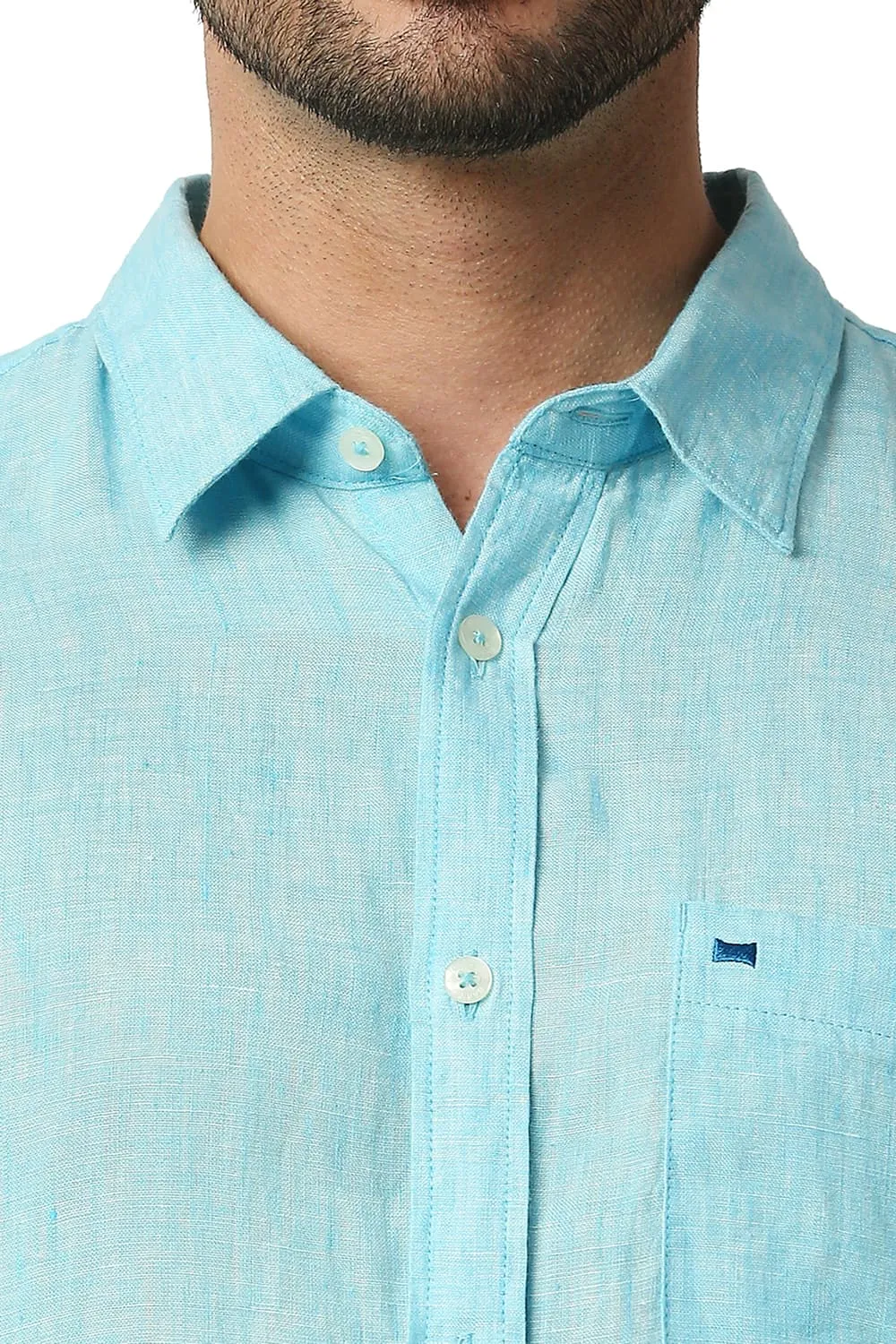 Slim Fit Linen Halfsleeves Shirt