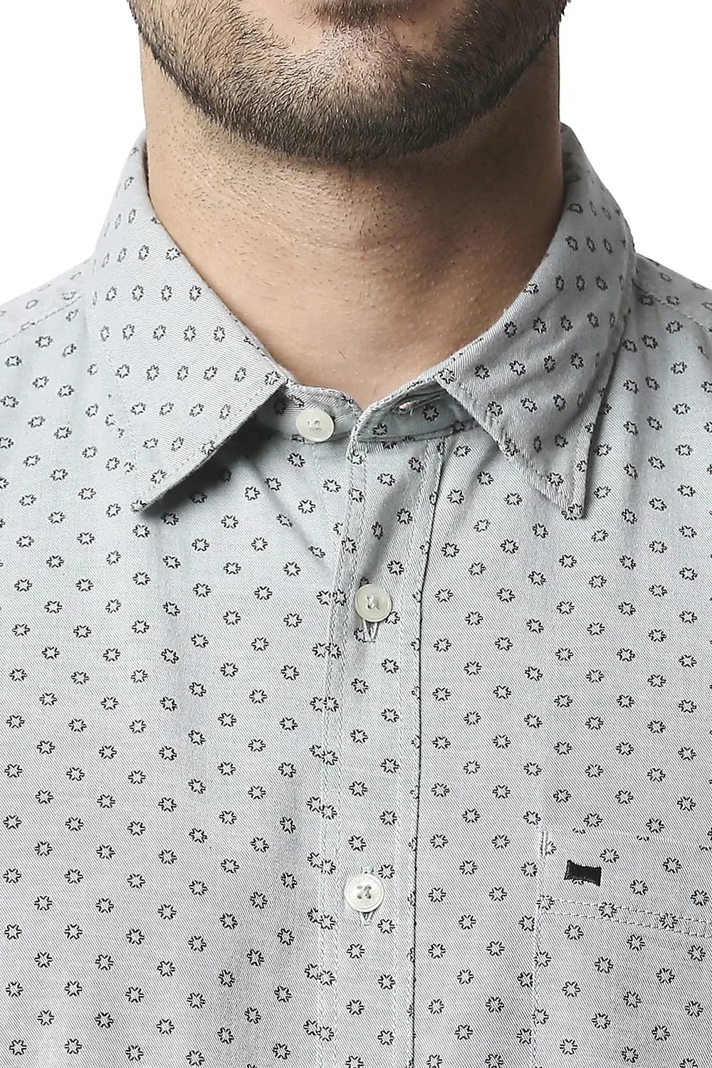 Slim Fit Melange Printed Shirt