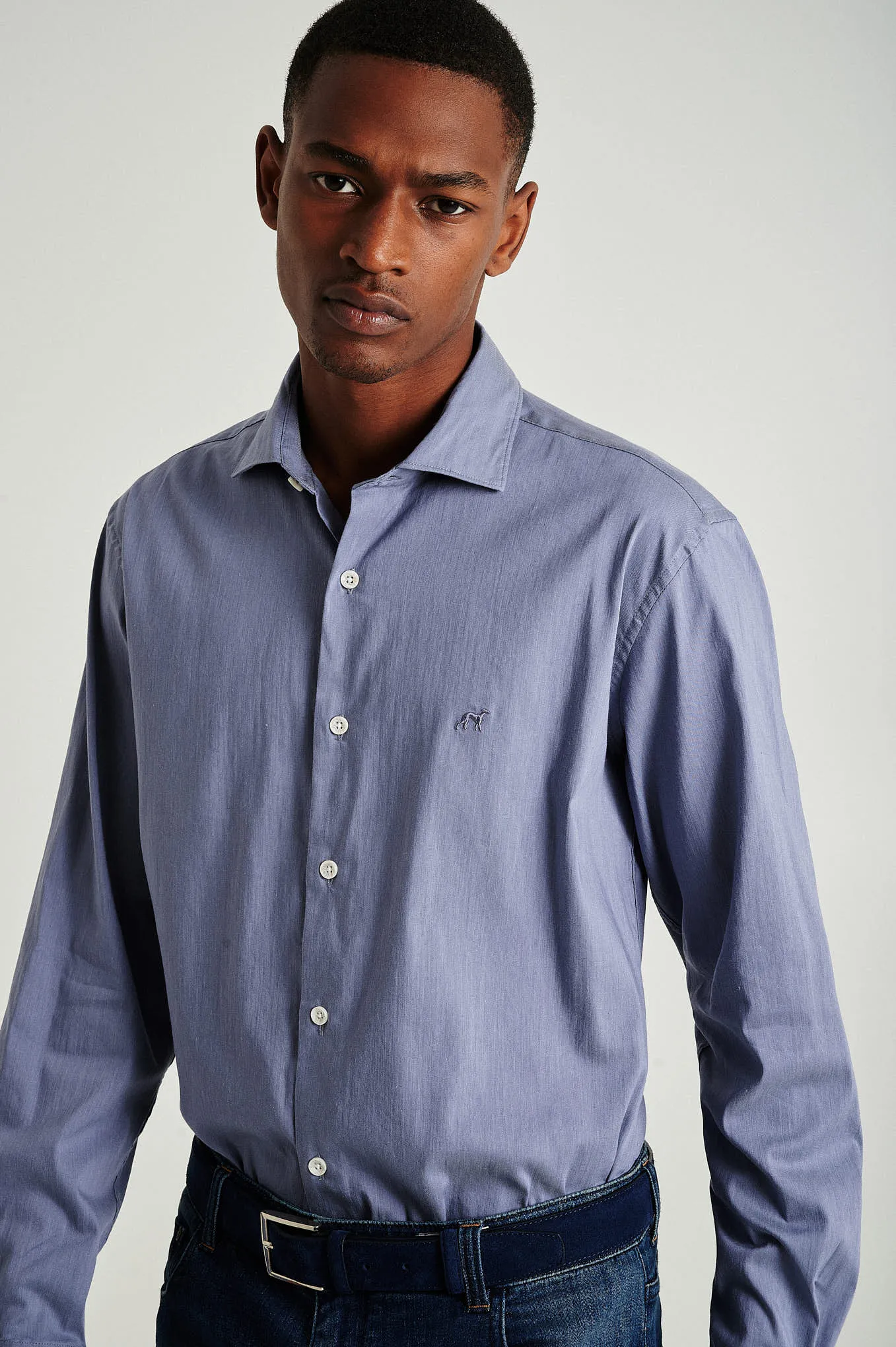 Slim fit melange shirt