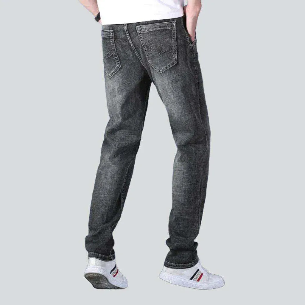 Slim-fit mobile pocket men's jeans