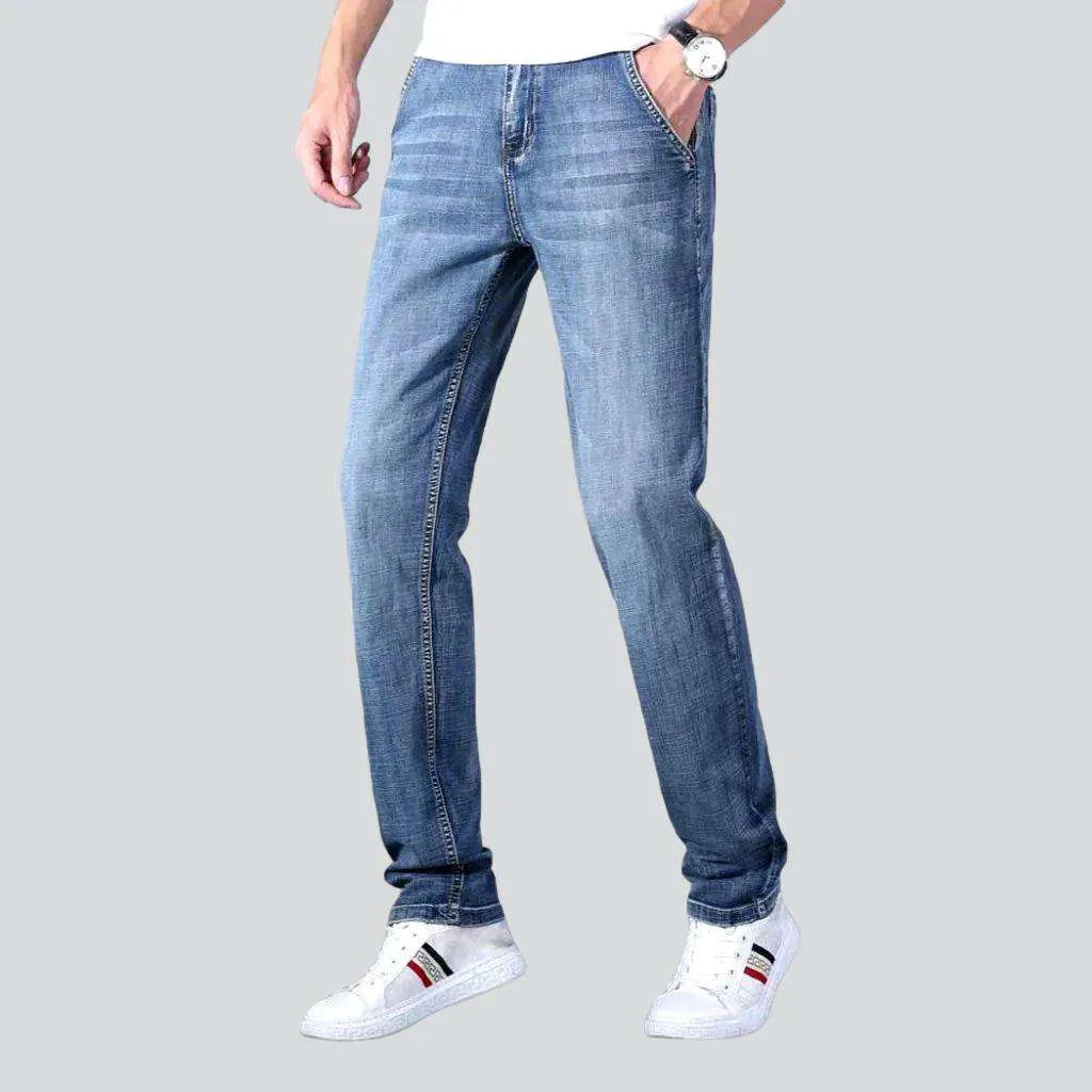 Slim-fit mobile pocket men's jeans