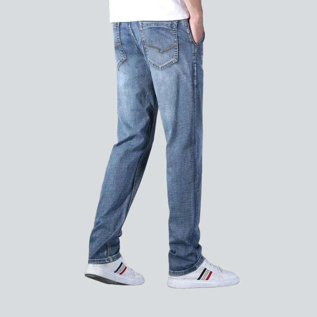 Slim-fit mobile pocket men's jeans