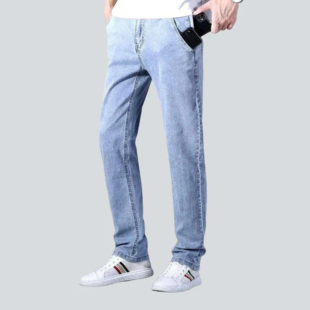 Slim-fit mobile pocket men's jeans