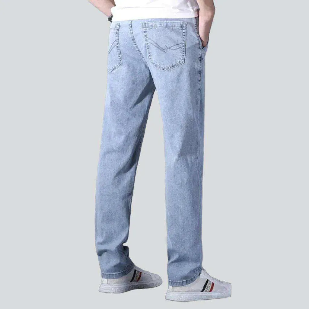 Slim-fit mobile pocket men's jeans