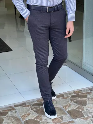 Slim Fit Navy Blue Pants