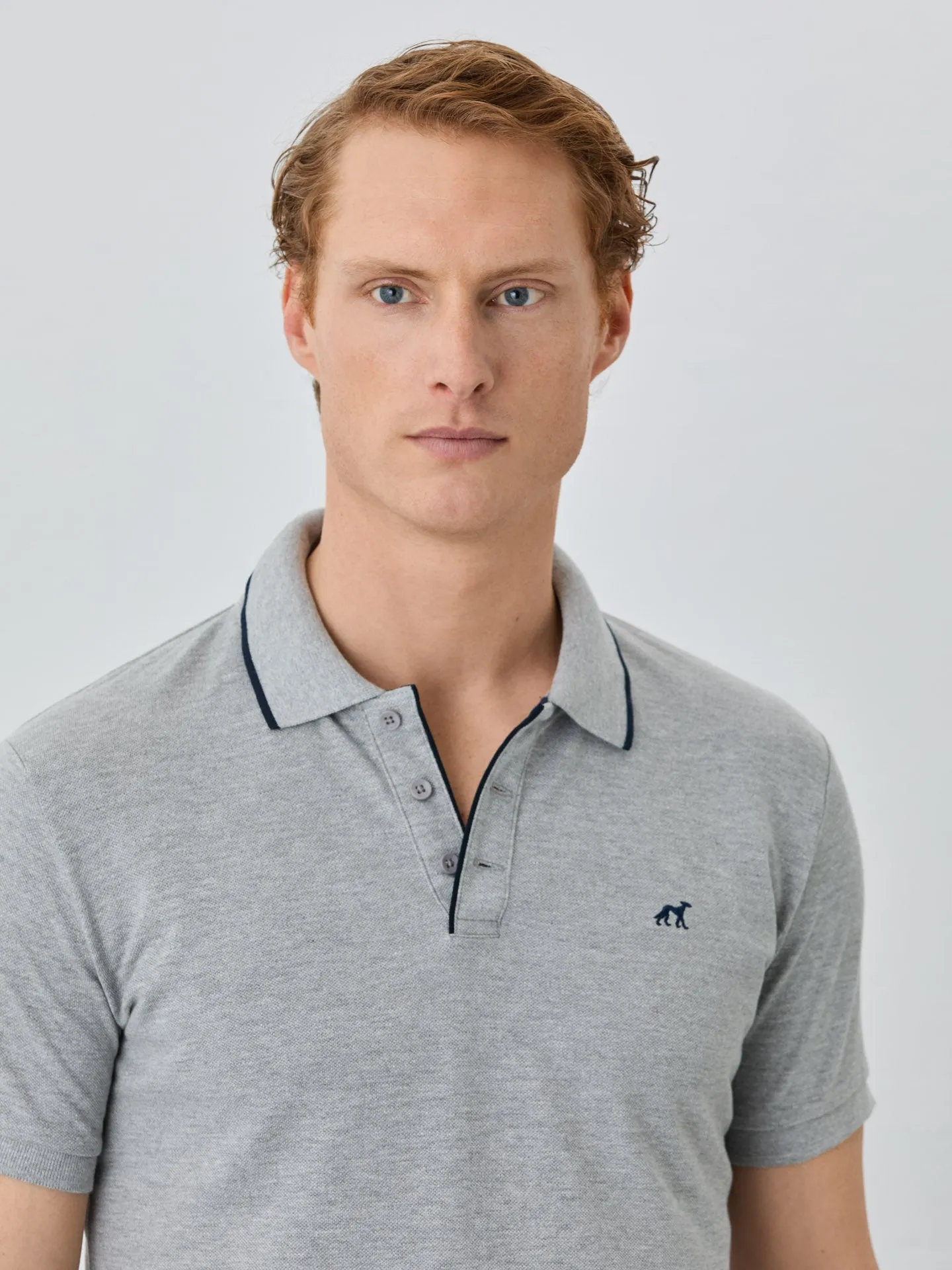 Slim Fit Piqué Polo In Recycled Polyester And Cotton Blend