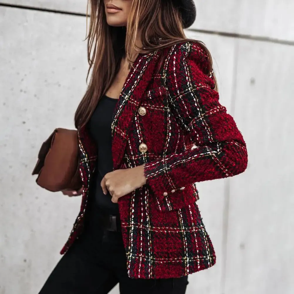 Slim Fit Plaid Blazer