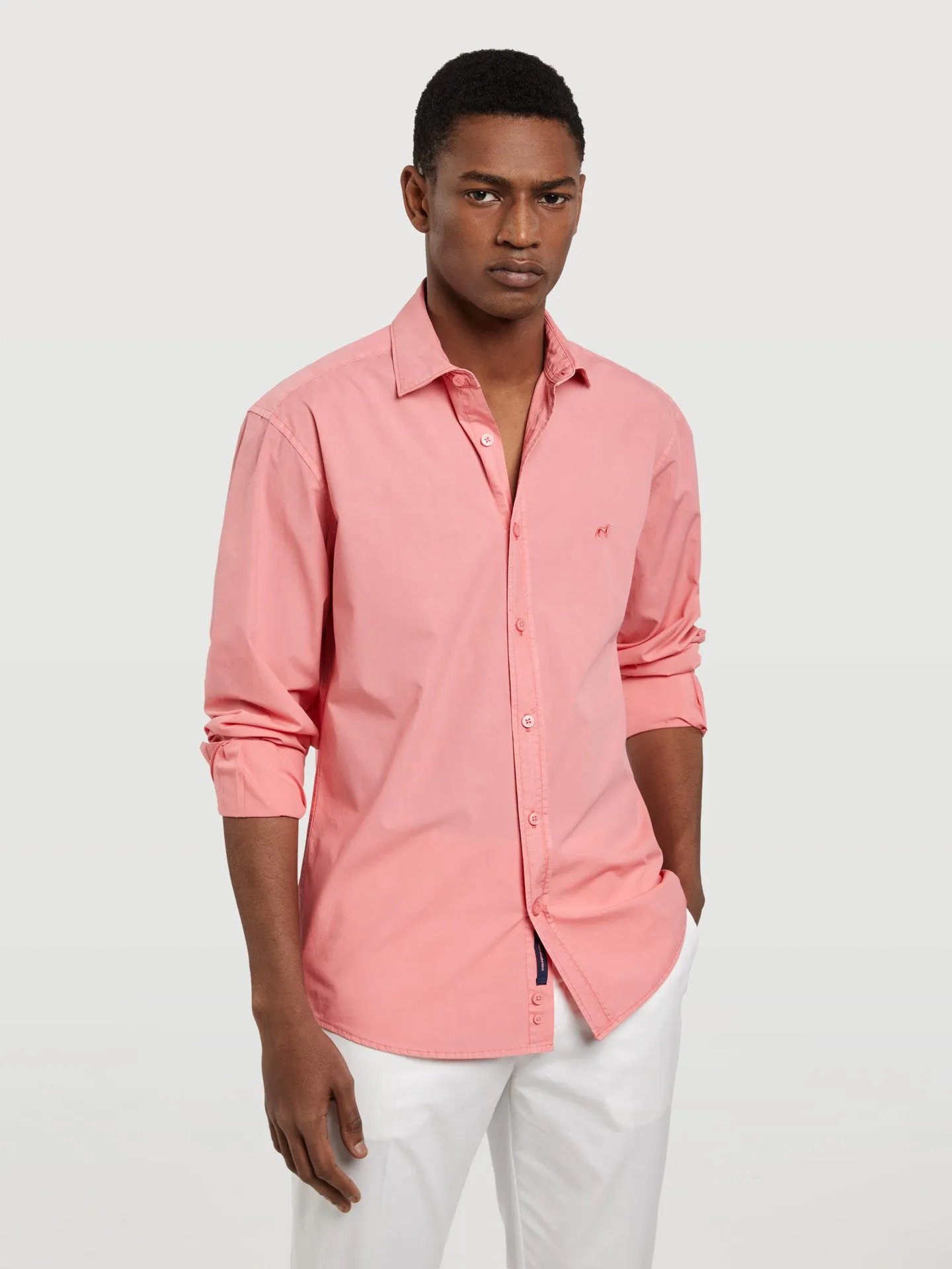 Slim fit poplin faded shirt