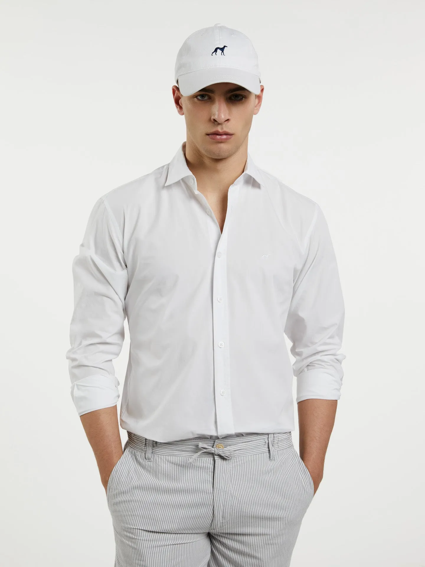 Slim fit poplin faded shirt