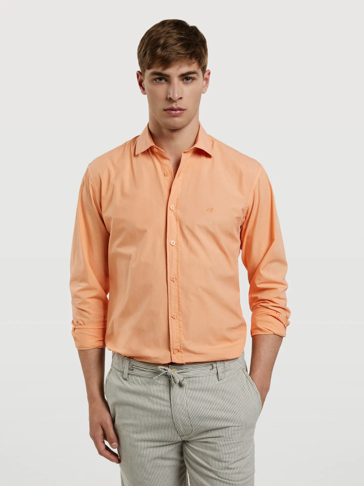 Slim fit poplin faded shirt