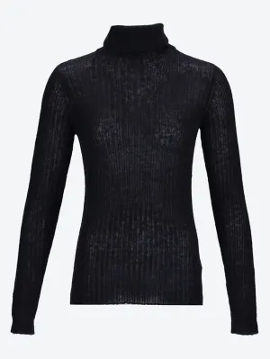 Slim fit ribbed turtle neck sweater