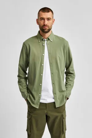 Slim fit shirt in organic cotton - Green