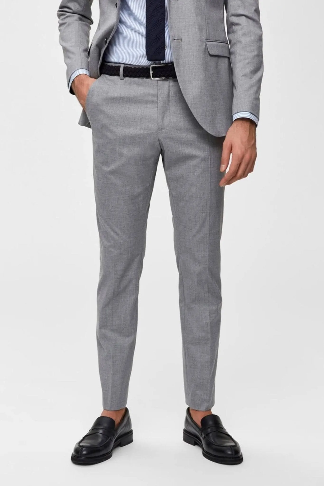 Slim fit suit trousers - Light Grey