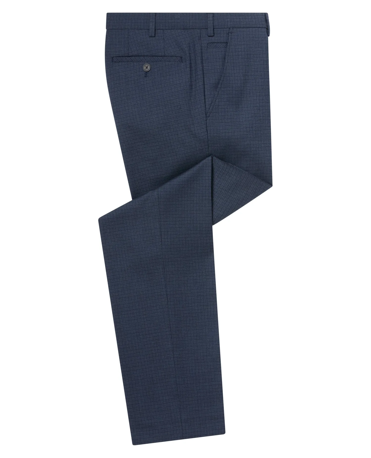 Slim Leg Checked Stretch Formal Trousers